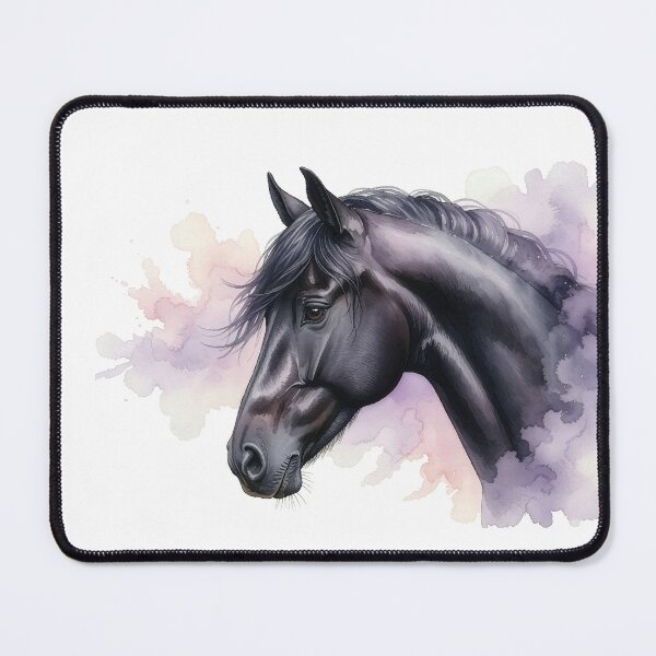 Item preview, Black Horse Pastel Watercolor Portrait Art designed and sold by Rutvain.
