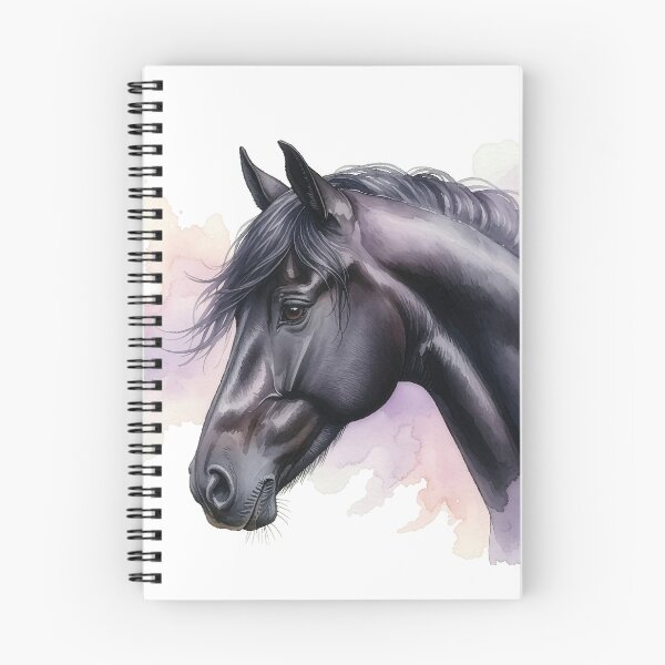 Item preview, Black Horse Pastel Watercolor Portrait Art designed and sold by Rutvain.