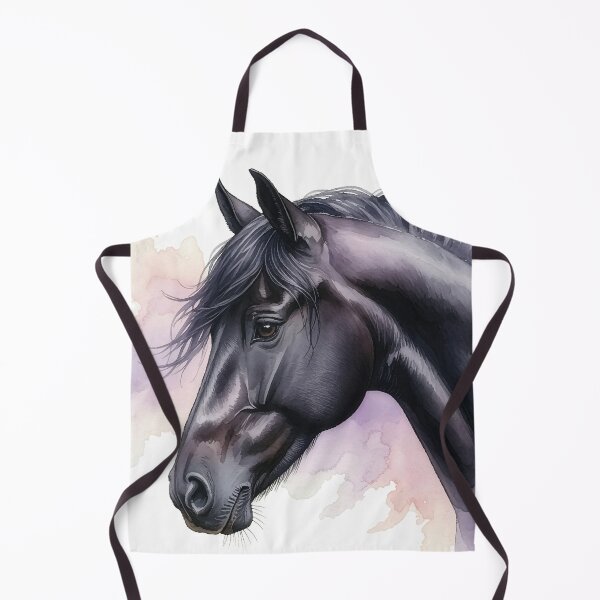 Item preview, Black Horse Pastel Watercolor Portrait Art designed and sold by Rutvain.