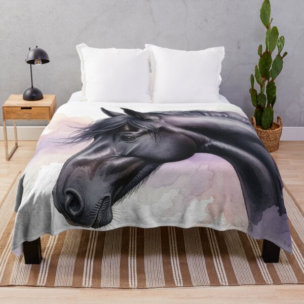 Item preview, Black Horse Pastel Watercolor Portrait Art designed and sold by Rutvain.
