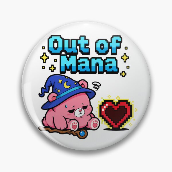 Item preview, Out of Mana Pixel Bear Chibi Wizard RPG Gamer designed and sold by chattsuede.