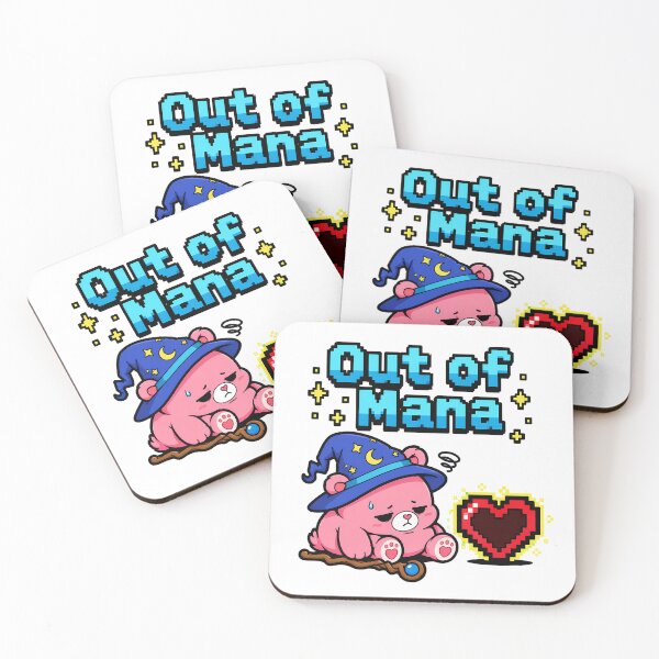 Item preview, Out of Mana Pixel Bear Chibi Wizard RPG Gamer designed and sold by chattsuede.