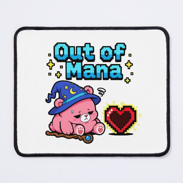 Item preview, Out of Mana Pixel Bear Chibi Wizard RPG Gamer designed and sold by chattsuede.