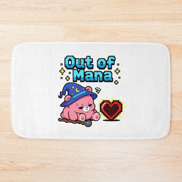 Item preview, Out of Mana Pixel Bear Chibi Wizard RPG Gamer designed and sold by chattsuede.