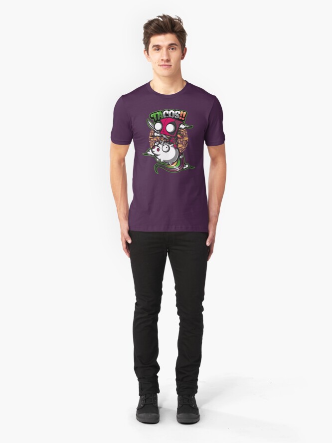 Alternate view of tacos and unicorns  Slim Fit T-Shirt