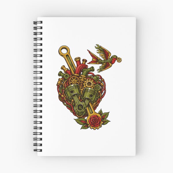Item preview, Biomechanical Engine Heart Neo Traditional Tattoo designed and sold by chattsuede.