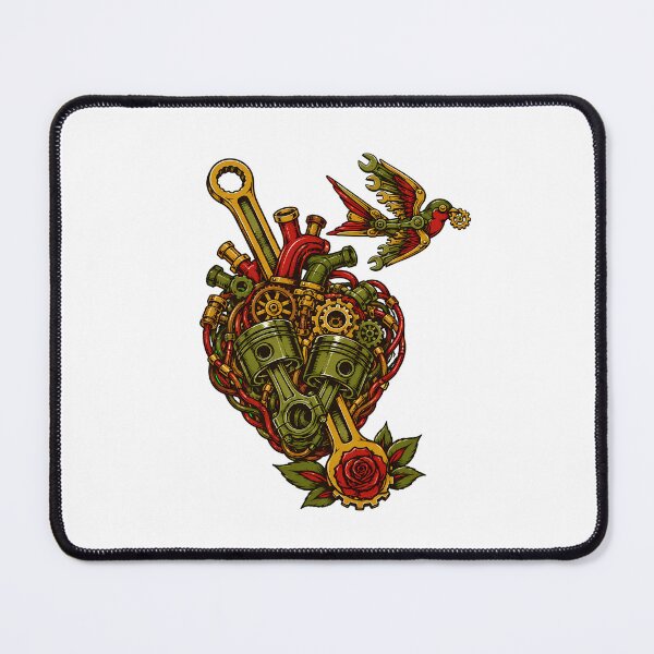 Item preview, Biomechanical Engine Heart Neo Traditional Tattoo designed and sold by chattsuede.