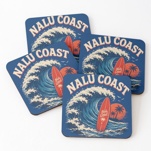 Item preview, Nalu Coast Big Wave Surf | Red Surfboard | Retro Ocean Beach Art  designed and sold by Nalu Coast.