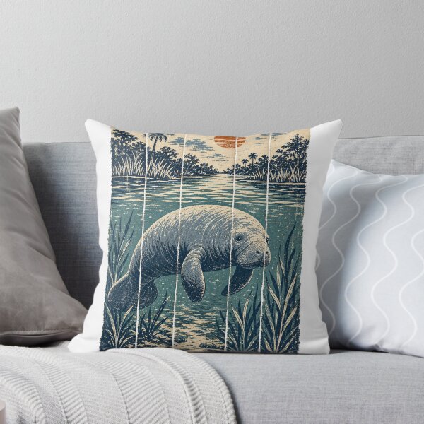 Item preview, Manatee in the Spring River Wild Animal Animal Nature Art designed and sold by VisualArtsOasis.