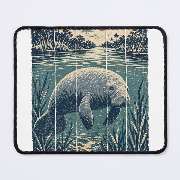 Item preview, Manatee in the Spring River Wild Animal Animal Nature Art designed and sold by VisualArtsOasis.