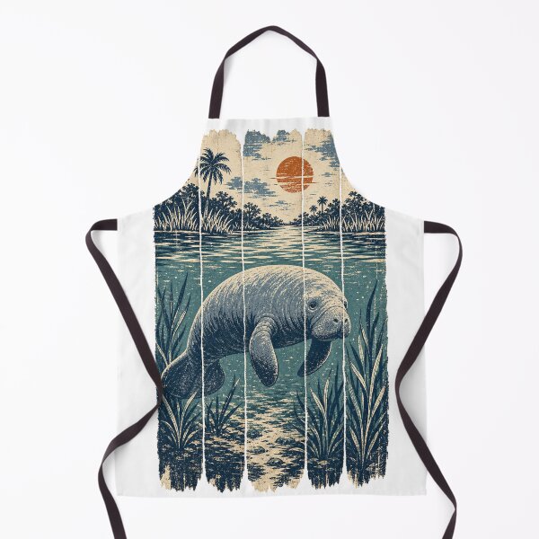 Item preview, Manatee in the Spring River Wild Animal Animal Nature Art designed and sold by VisualArtsOasis.