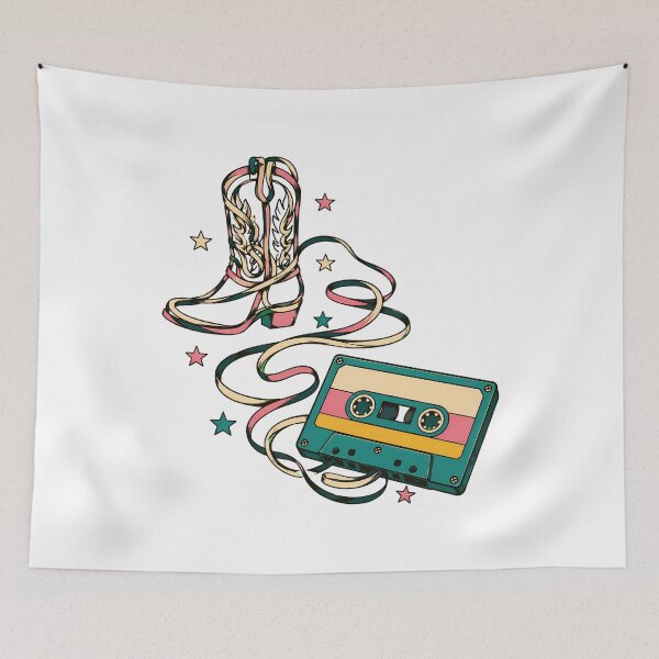 Item preview, Cowboy Boot Cassette Tape Western Nostalgic Vibe designed and sold by chattsuede.
