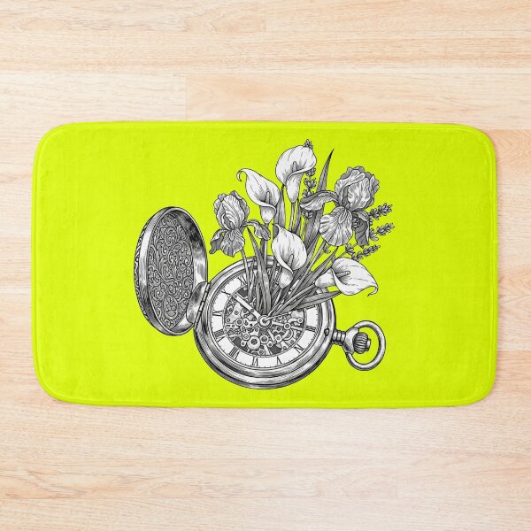 Item preview, Time in Bloom - Vintage Pocket Watch & Flowers Line Art designed and sold by Dzblack.
