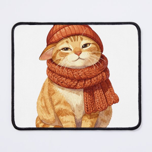 Item preview, Ginger Cat In Knit Beanie And Scarf designed and sold by RomeoCreates.