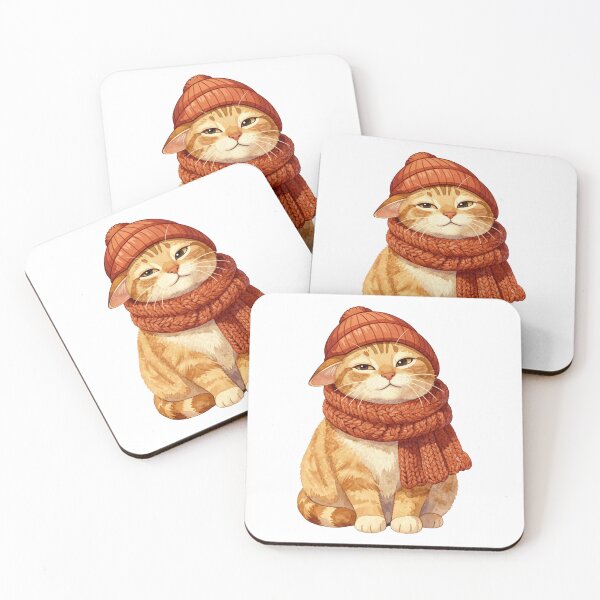 Item preview, Ginger Cat In Knit Beanie And Scarf designed and sold by RomeoCreates.