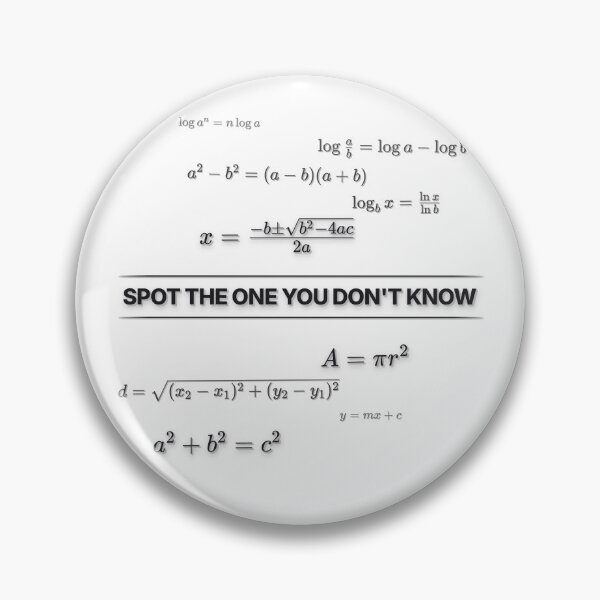 Item preview, Spot the One You Don’t Know – Math Formula Challenge for Students & Teachers designed and sold by CalmWorldShop.