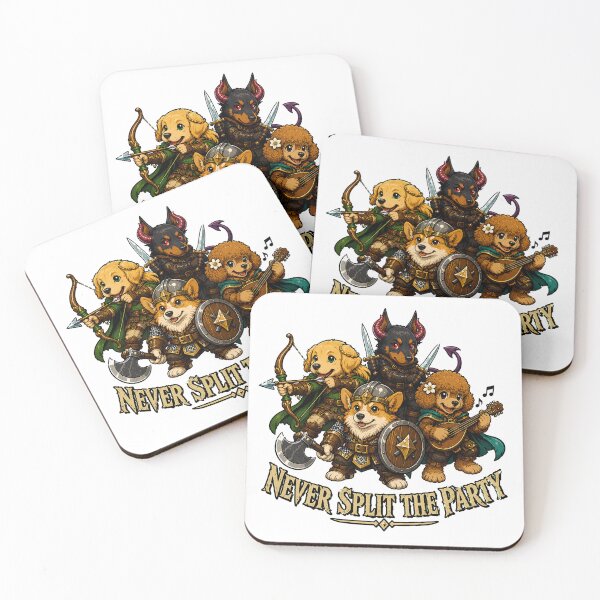 Item preview, Never Split The Party Fantasy Canines And Tabletop Roleplay designed and sold by chattsuede.