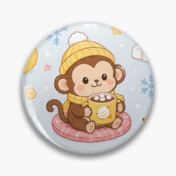Item preview, Monkey Cozy Winter Banana Cocoa Pattern designed and sold by Soft Berry Studio.