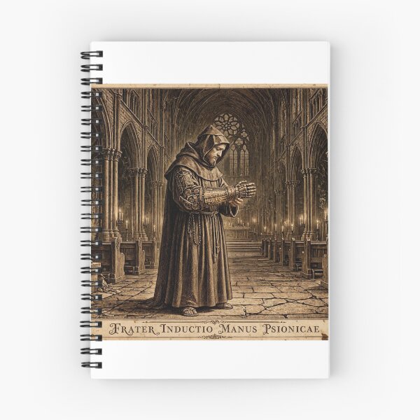 Item preview, Frater Inductio Manus Psionicae - Gothic Steampunk Monk Engraving designed and sold by Neurospicy Trolls.