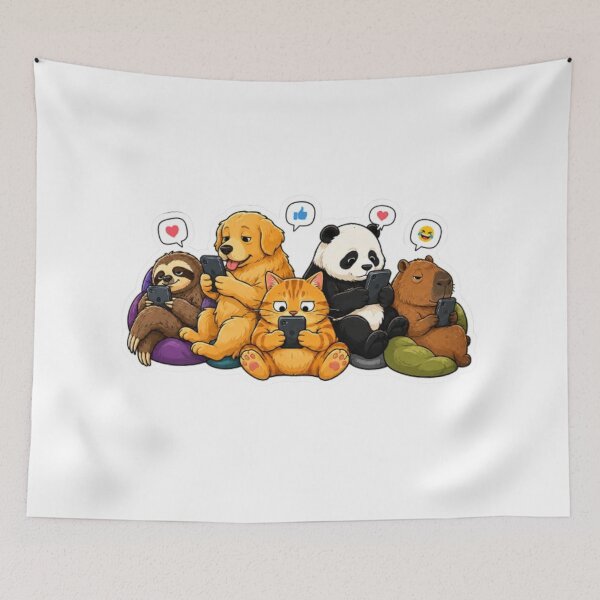 Item preview, Animals on Beanbags Scrolling Social Media designed and sold by Snurly.