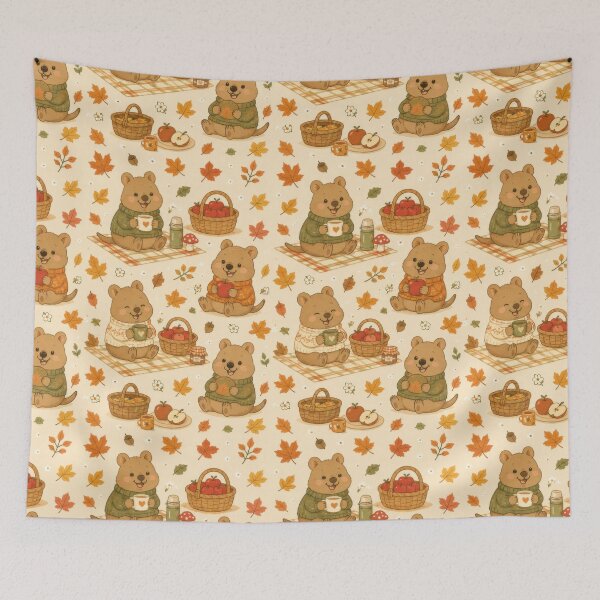 Item preview, Quokka Autumn Sweater Picnic Pattern designed and sold by Soft Berry Studio.