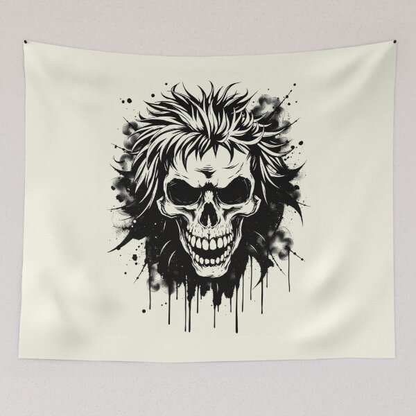 Item preview, Punk Mohawk Skull Ink Splatter Art designed and sold by ERODED SELF.