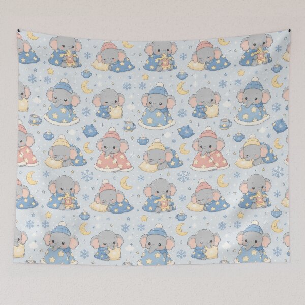 Item preview, Baby Elephant Winter Star Blanket Pattern designed and sold by Soft Berry Studio.