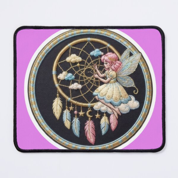 Item preview, Pastel Fairy Weaving a Dream Catcher Embroidered Patch Style designed and sold by Azurart2.