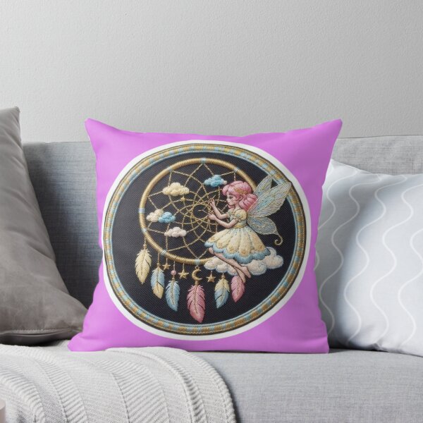 Item preview, Pastel Fairy Weaving a Dream Catcher Embroidered Patch Style  designed and sold by Azurart2.