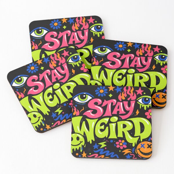 Item preview, Stay Weird Neon Y2K Psychedelic Smiley Eye Graphic Tee Design designed and sold by TM DESIGNS AND MORE.