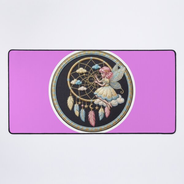 Item preview, Pastel Fairy Weaving a Dream Catcher Embroidered Patch Style designed and sold by Azurart2.