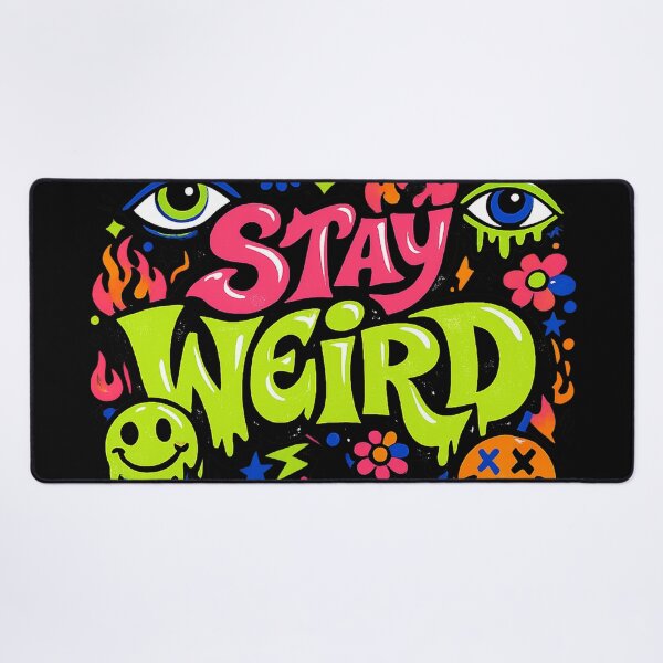 Item preview, Stay Weird Neon Y2K Psychedelic Smiley Eye Graphic Tee Design designed and sold by TM DESIGNS AND MORE.