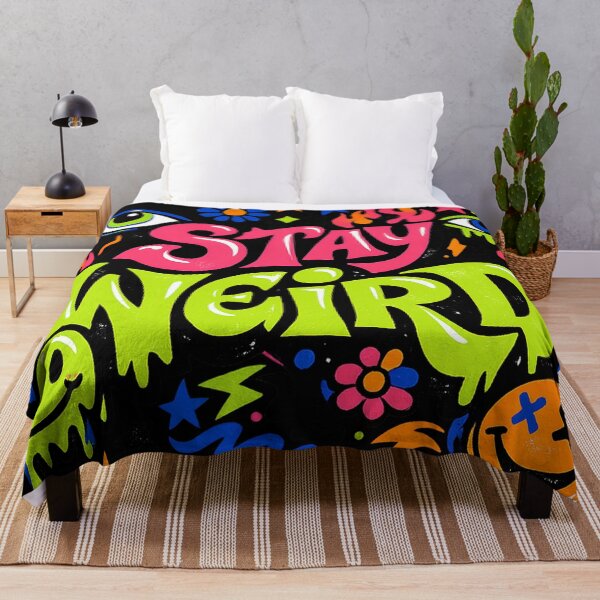 Item preview, Stay Weird Neon Y2K Psychedelic Smiley Eye Graphic Tee Design designed and sold by TM DESIGNS AND MORE.