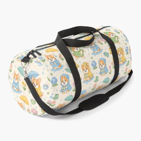 Item preview, Corgi Cozy Spring Rain Pattern designed and sold by Soft Berry Studio.