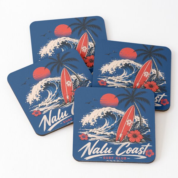 Item preview, Nalu Coast Red Surfboard | Tropical Wave & Hibiscus | Surf Club Design  designed and sold by Nalu Coast.
