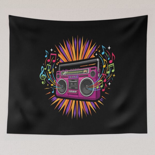 Item preview, Retro Boombox – Colorful 80s Music Explosion Design designed and sold by Midnight Veil Designs.