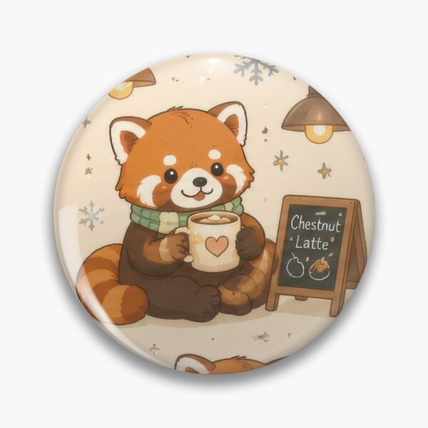 Item preview, Red Panda Winter Chestnut Coffee Pattern designed and sold by Soft Berry Studio.