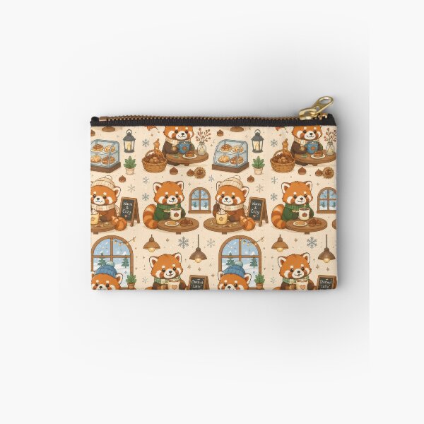 Item preview, Red Panda Winter Chestnut Coffee Pattern designed and sold by Soft Berry Studio.