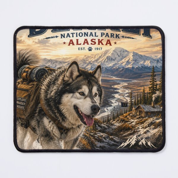 Item preview, Alaskan Malamute Denali National Park Alaska Adventure Dogs™ Vintage Wilderness Travel designed and sold by TeeVibeHaus.