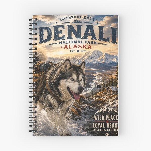 Item preview, Alaskan Malamute Denali National Park Alaska  Adventure Dogs™  Vintage Wilderness Travel designed and sold by TeeVibeHaus.