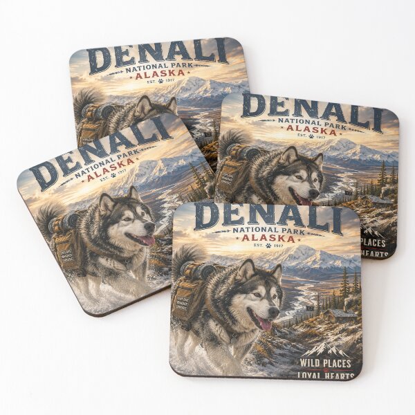 Item preview, Alaskan Malamute Denali National Park Alaska  Adventure Dogs™  Vintage Wilderness Travel designed and sold by TeeVibeHaus.