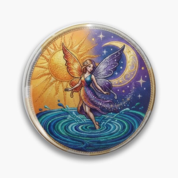 Item preview, Sun and Moon Balance Fairy Celestial Embroidered Patch Style  designed and sold by Azurart2.