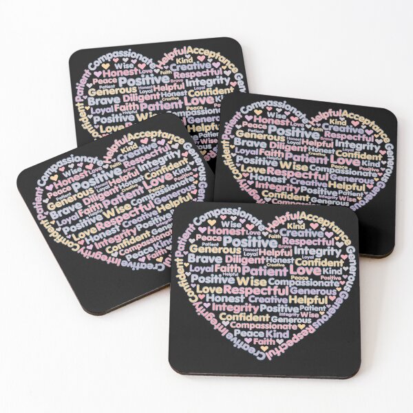 Item preview, Positive Words Heart (V.2) – Inspirational Word Cloud Design designed and sold by D-Islamic.
