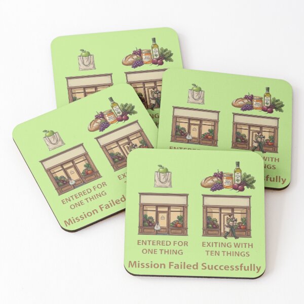 Item preview, Mission Failed Successfully Grocery Shopping – Funny Sarcastic Retail Meme designed and sold by Northern Glow Art.