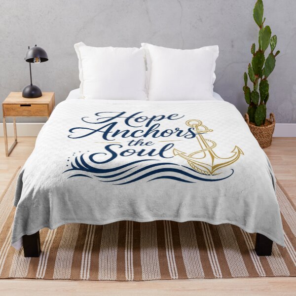 Item preview, Hope Anchors the Soul Christian Inspirational Anchor Quote Design designed and sold by Paltooproducts.