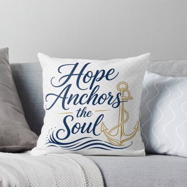 Item preview, Hope Anchors the Soul Christian Inspirational Anchor Quote Design designed and sold by Paltooproducts.