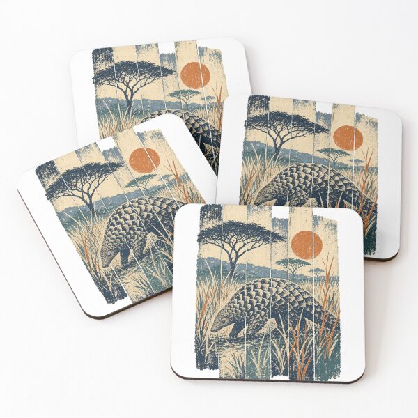 Item preview, Pangolin in the Savanna Grass Wild Animal Nature Illustration designed and sold by VisualArtsOasis.