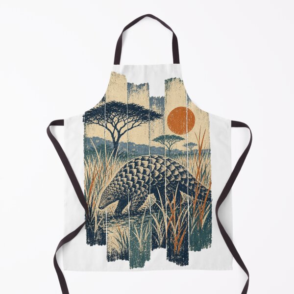 Item preview, Pangolin in the Savanna Grass Wild Animal Nature Illustration designed and sold by VisualArtsOasis.
