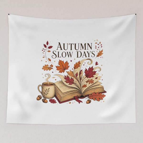 Item preview, Cozy Fall Season – Autumn Leaves and Woodland Graphic designed and sold by AMICO77.