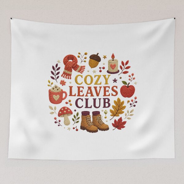 Item preview, Cozy Fall Season – Autumn Leaves and Woodland Graphic designed and sold by AMICO77.